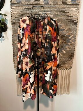 Colleen Lopez Floral Open Front Kimono